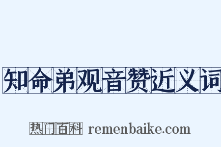 知命弟观音赞近义词是什么意思的图片